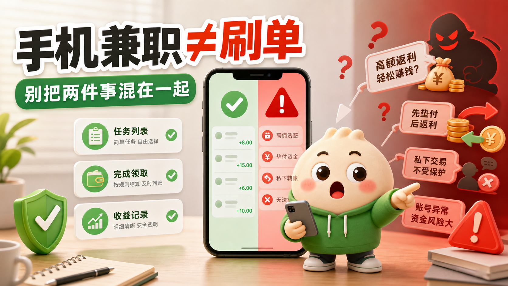 手机兼职和刷单区别示意图